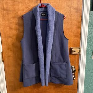 Chameleon The Lisa Heather Sherpa Vest Purple/Blue Hip Length Cozy Warm Women S